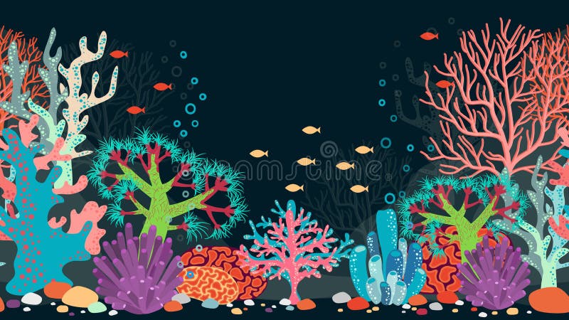 Scène sous-marine de vecteur illustration libre de droits Scène sous-marine de vecteur illustration libre de droits