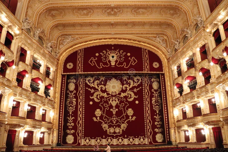 Scène van Odessa Opera House stock fotografie Scène van Odessa Opera House stock fotografie