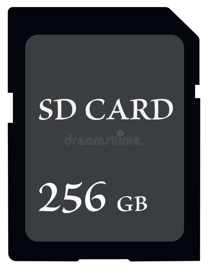 Memory Card 256 Gb icon Illustration design, Stock vector