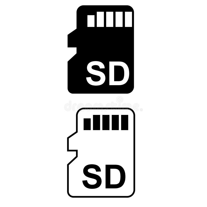 Micro sd card icon flat Royalty Free Vector Image