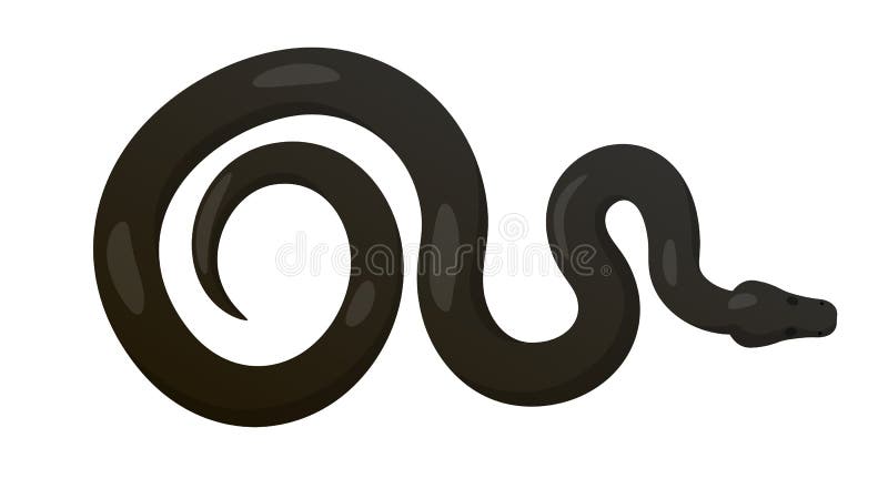 Se arrastra el icono negro del vector de la opinión superior de la serpiente de Python ilustración del vector