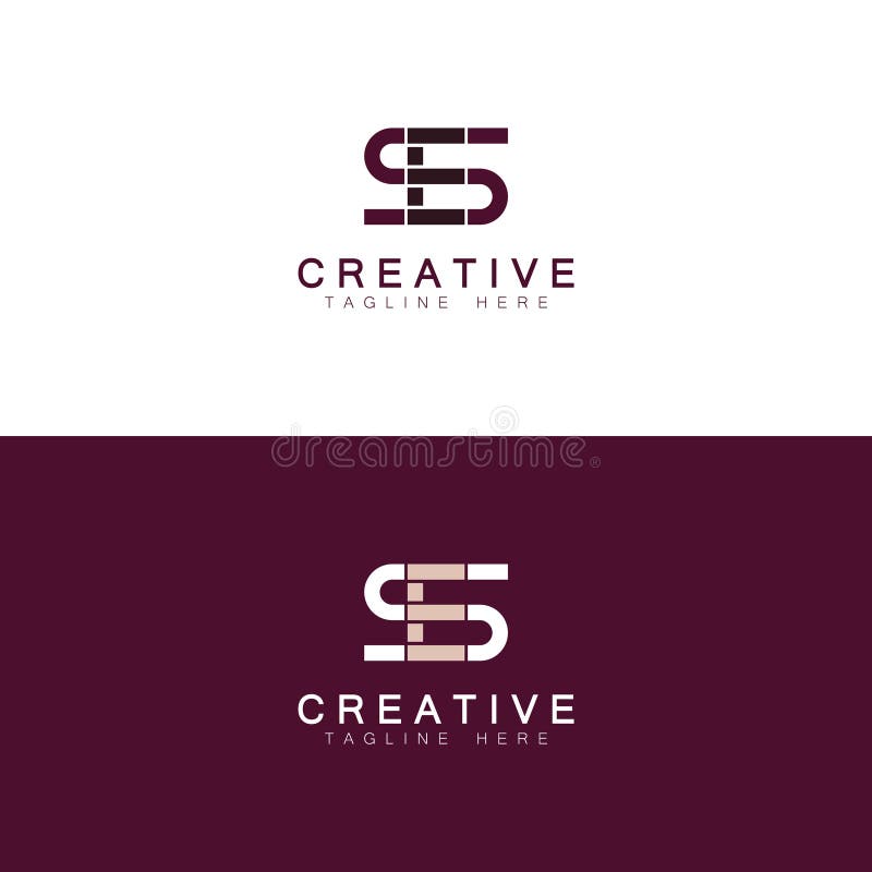 SE ES S AND E Abstract initial monogrambokstav Alphabet-logotyp royaltyfri illustrationer