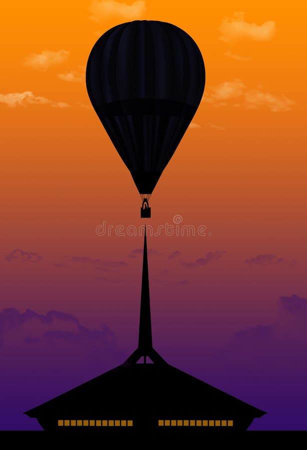 Se Ve Un Dibujo Digital De La Iglesia Cristiana Del Norte Por El Arquitecto Eero Saarinen Con Un Globo De Aire Caliente Flotando E Stock de ilustración - Ilustración de comestible, sobrecarga: Se Ve Un Dibujo Digital De La Iglesia Cristiana Del Norte Por El Arquitecto Eero Saarinen Con Un Globo De Aire Caliente Flotando E Stock de ilustración - Ilustración de comestible, sobrecarga: