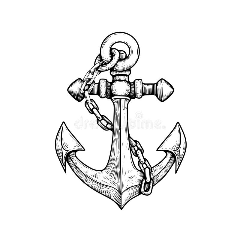 Emblem with a Ship and Anchor Stock Illustration - Illustration of ...