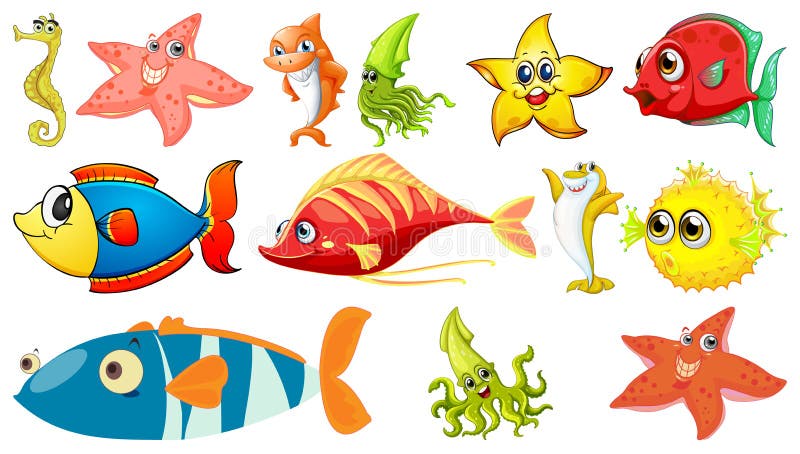 Fish collection stock vector. Illustration of graphic - 43863936