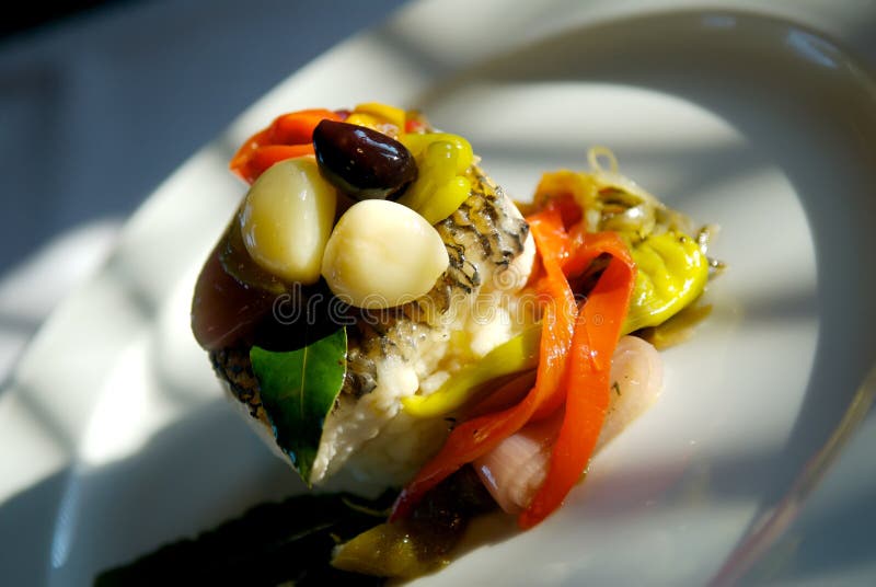 Sea bass dinner stock image. Image of fine, bass, diner 4506225
