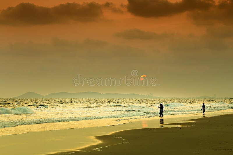 Sea and Beach in Sunset Time Stock Image Image of horizon, relaxation 67335815
