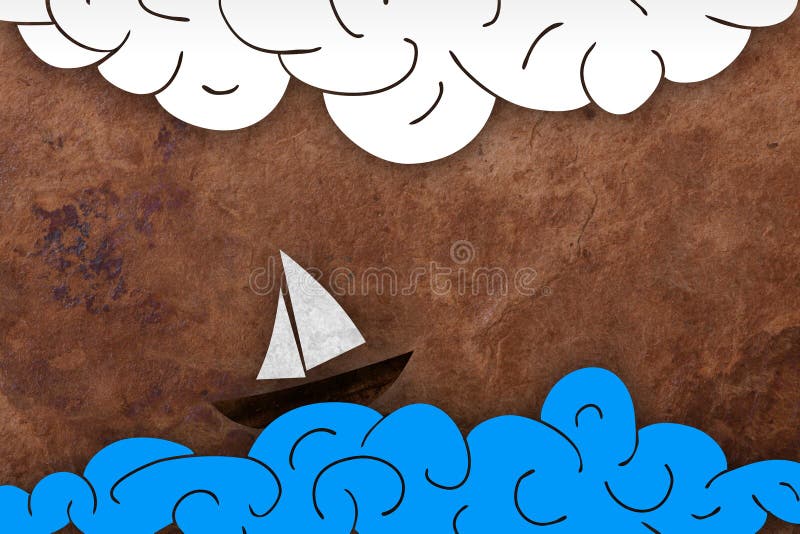 Sea and boat illustration