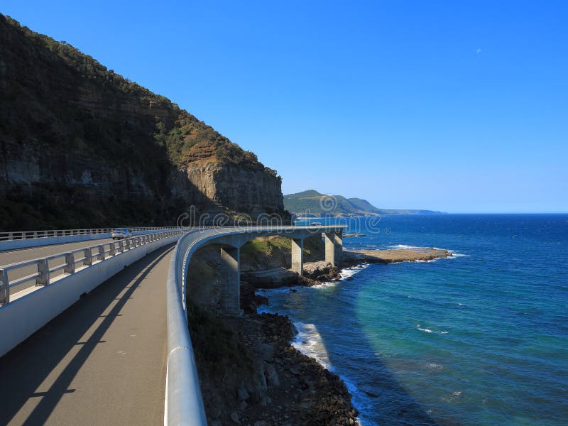 Sea Cliff Bridge at Australian coastline royalty free stock images