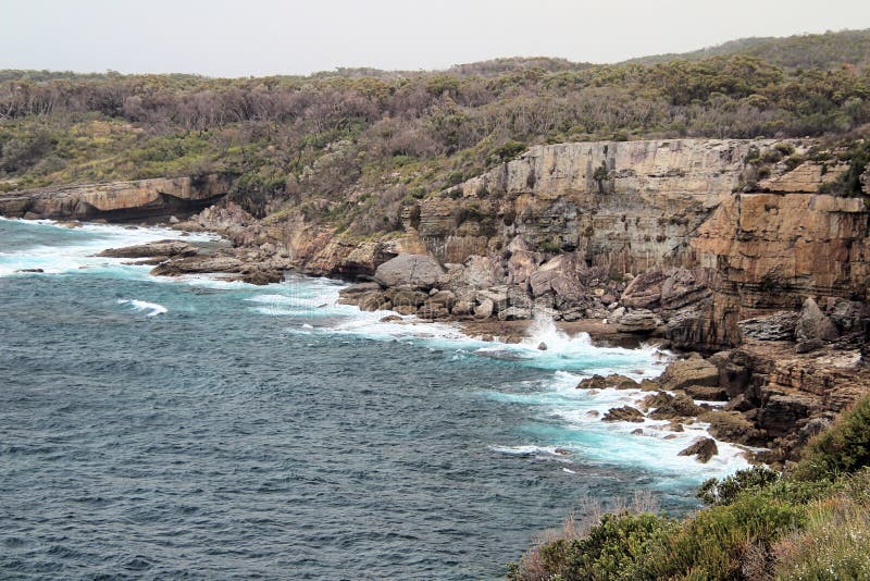 Sea Cliffs and Breaking Surf