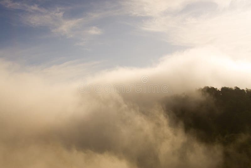 Sea of clouds with blue sky