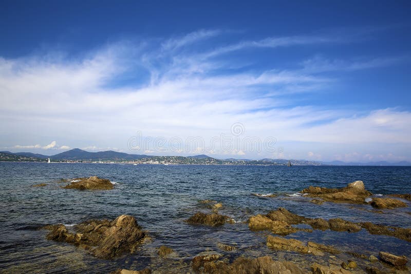 Sea Coast of the Mediterranean Sea in St. Tropez, Provence, France ...