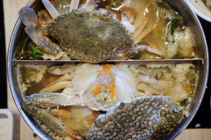 Sea Crabs in the Pot Shabushabu Stock Photo Image of water, cooking