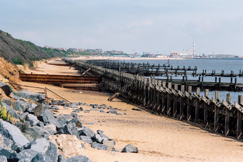 Sea defences in Norfolk, England