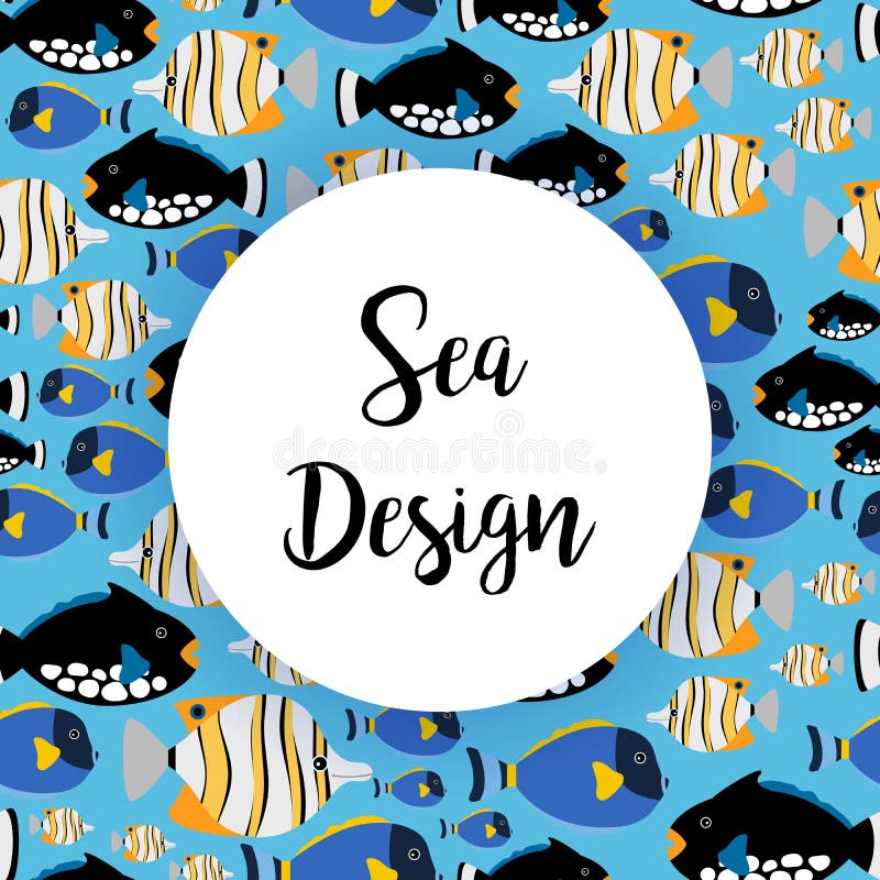 Sea design pattern with ocean fish royalty free illustration Sea design pattern with ocean fish royalty free illustration