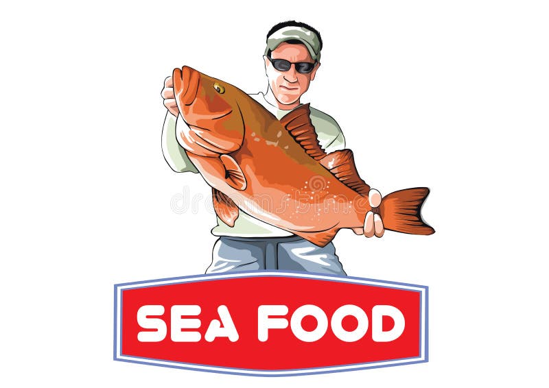 Download Man With Fish Illustration Vector Stock Vector Illustration Of Hook Hunter 106398024