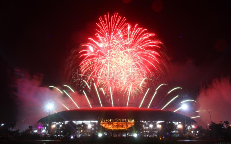 Sea games closing fireworks stock photography Sea games closing fireworks stock photography