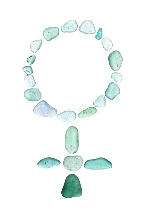 Sea glass mosaic - Venus astrological symbol