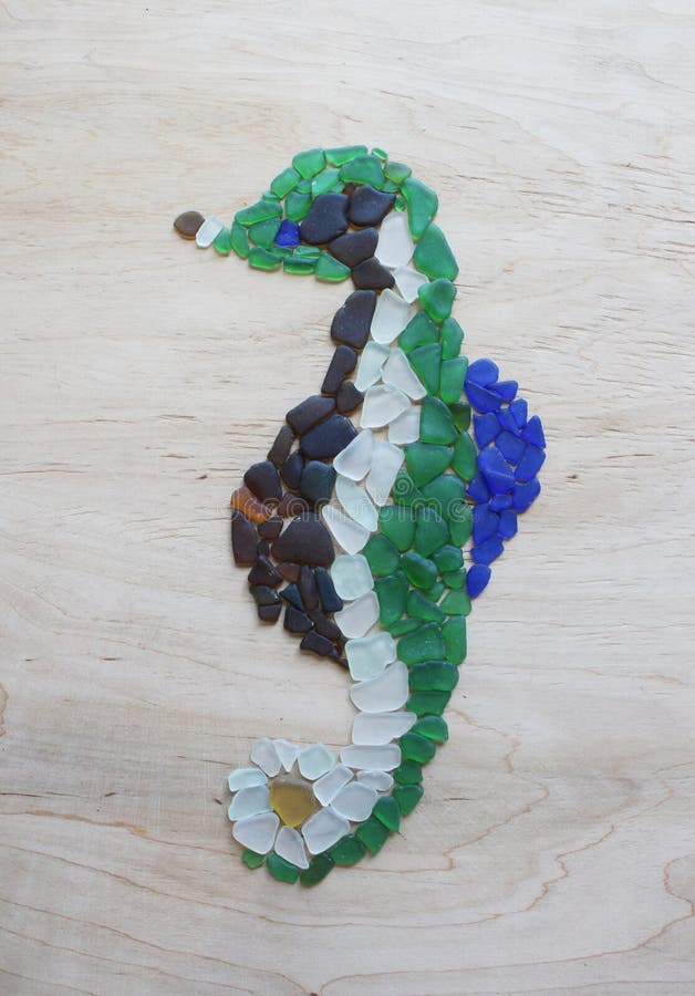 Sea glass, stones, shells and driftwood art project