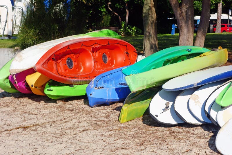 Colourful Paddle Boats In Clear Shallow Water Stock Image 