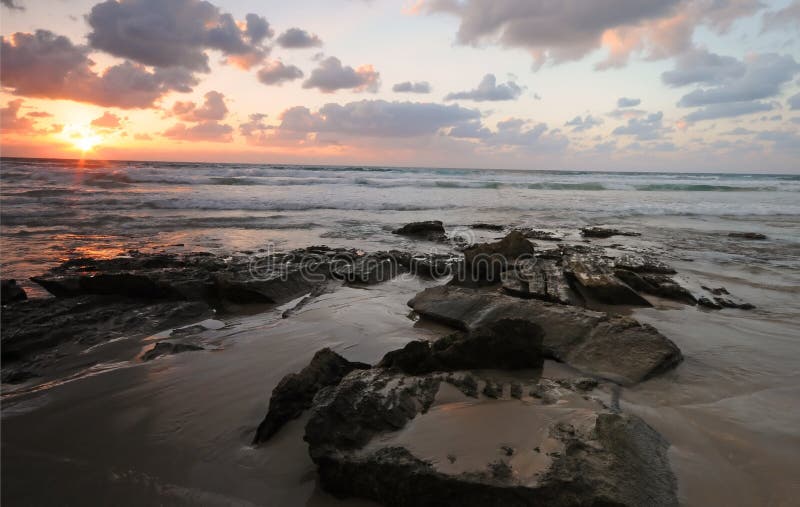 Sea landscape, sunset