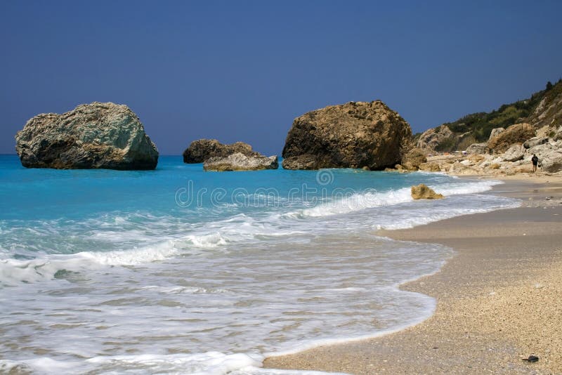 Sea of Lefkada, Greece - Kavalikefta stock photos