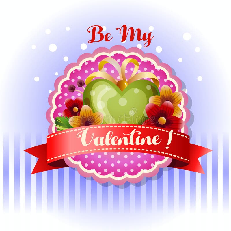 Sea mi corazón verde rojo de la tarjeta de la tarjeta del día de San Valentín ilustración del vector Sea mi corazón verde rojo de la tarjeta de la tarjeta del día de San Valentín ilustración del vector
