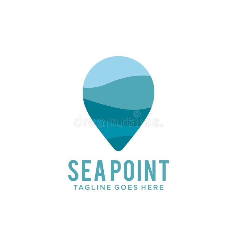 Sea, ocean point logo vector design template element. pointer, direction, location, navigation symbol icon vector illustration