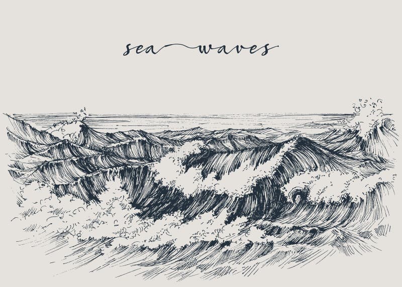 Sea or ocean waves drawing