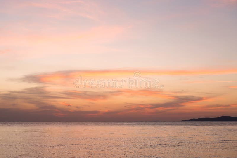 Sea pink sunset. Beautiful color clouds. stock photos