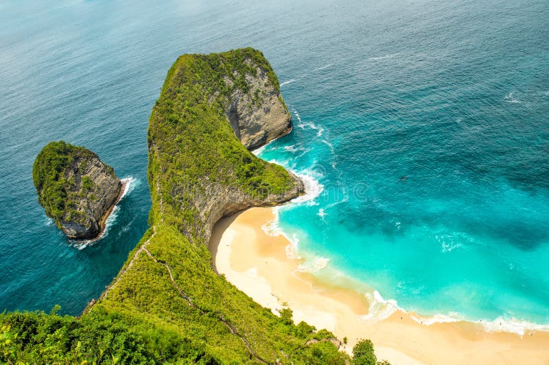 Ocean Rocks Turquoise Blue Ocean Nusa Penida Island Bali Stock Photo