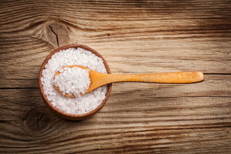 Sea Salt in a spoon and bowl