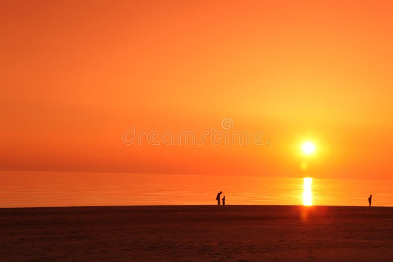 Sea scape scene in the Ocean, beach ocean sunset