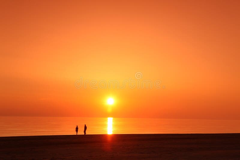 Sea scape scene in the Ocean, beach ocean sunset