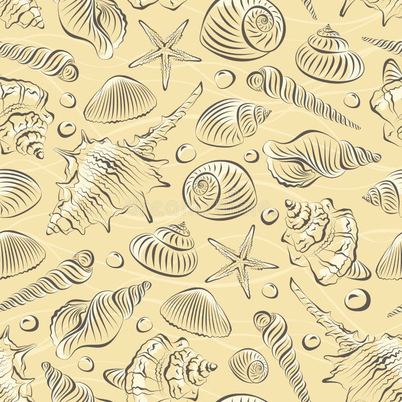 Sea shells seamless pettren