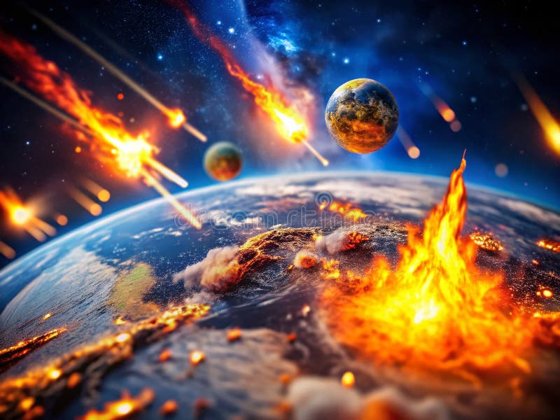 Sea testigo de la Majestuosidad en Miniatura de una Lluvia de Meteoros Impactando contra la Tierra en una Impresionante Fotografía stock de ilustración