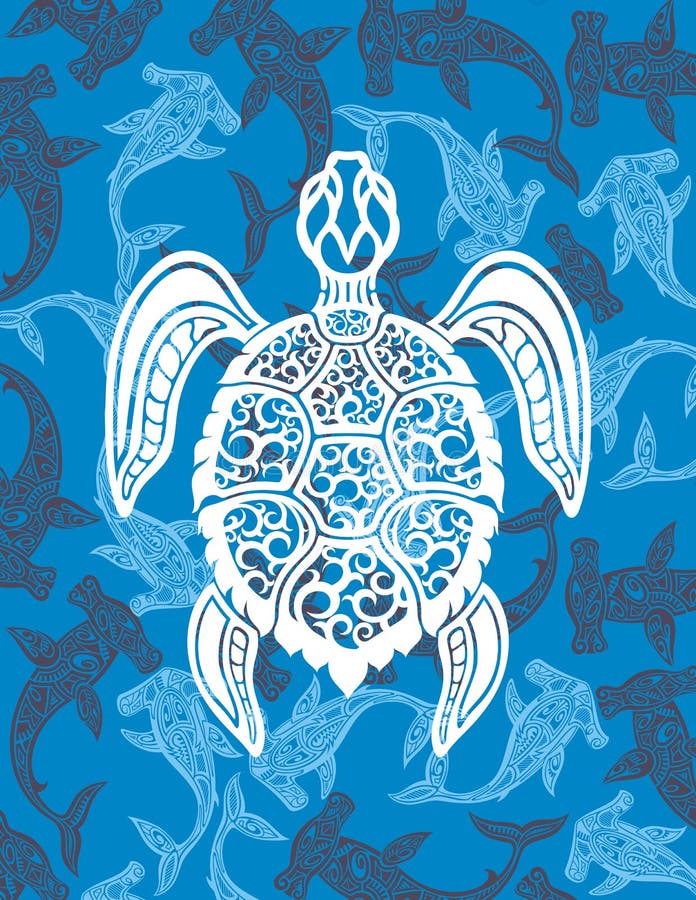 Sea turtle.Decorative turtle