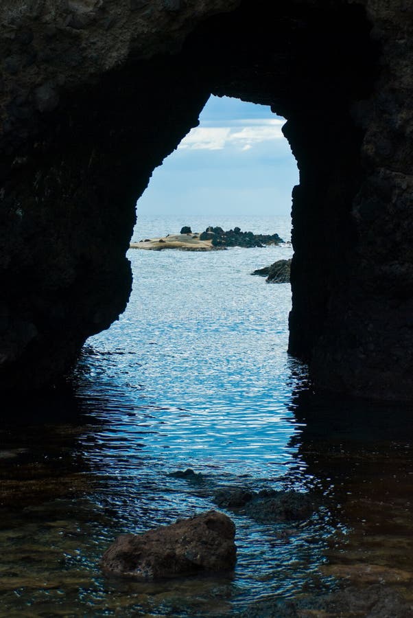 The sea view from cave