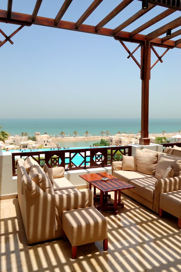 Sea View Terrace at Luxury Hotel Stock Image Image of villa, holiday