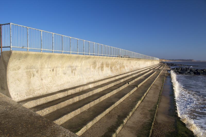 Sea Wall at Southwold, Suffolk, England Stock Photo Image of