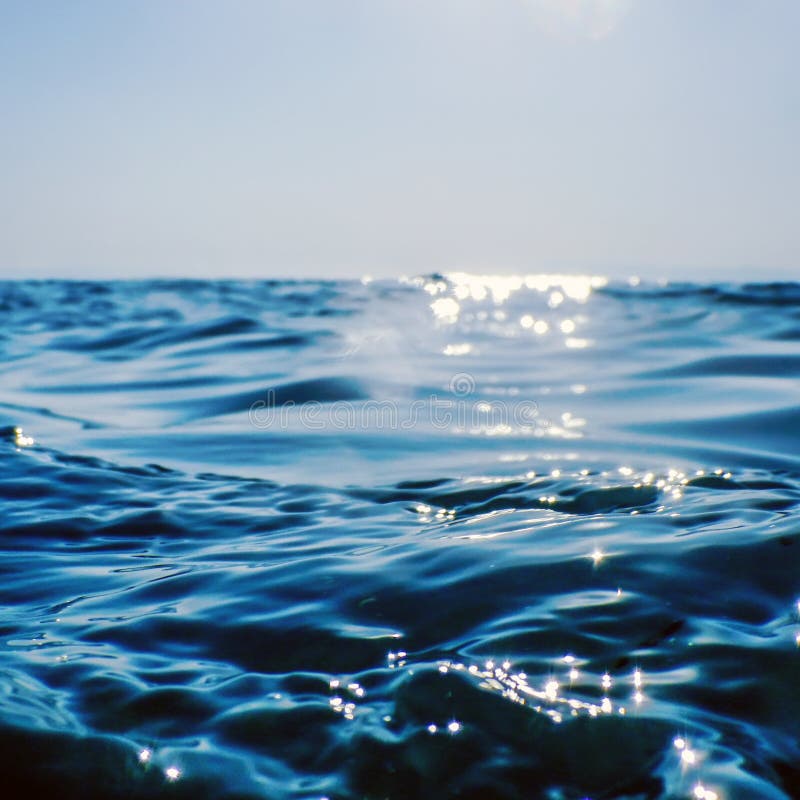 Sea wave close up, low angle view water background royalty free stock photo