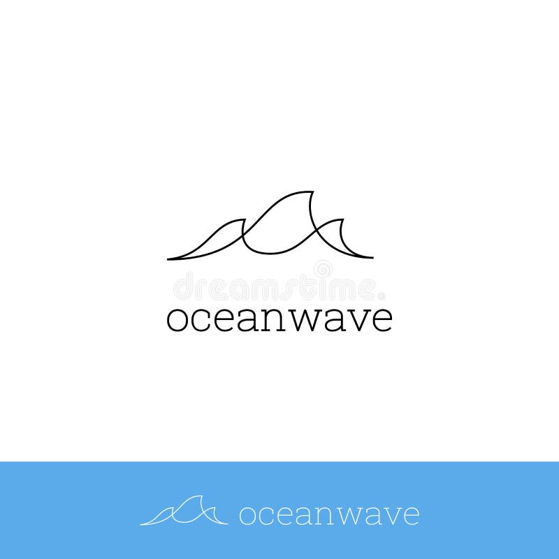 Sea wave, ocean wave logo icon simple monoline modern minimalistic thin line symbol design with three wave royalty free illustration Sea wave, ocean wave logo icon simple monoline modern minimalistic thin line symbol design with three wave royalty free illustration