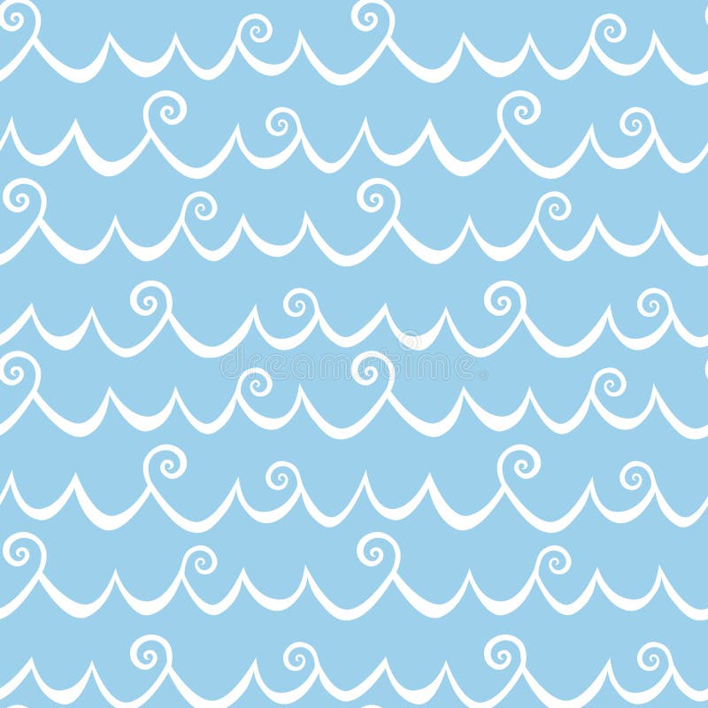 Sea Waves with Curls Seamless Background royalty free illustration Sea Waves with Curls Seamless Background royalty free illustration
