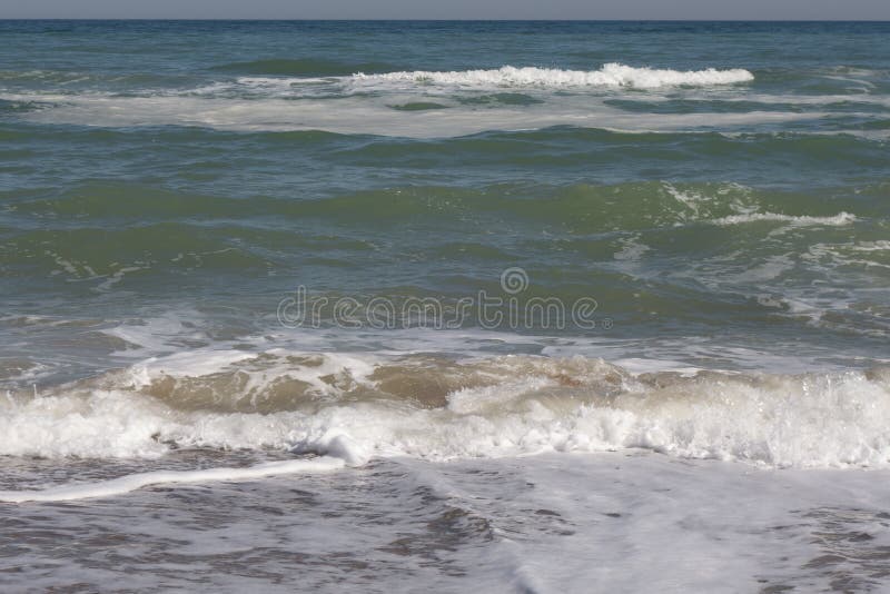 Sea, Sea Waves and Shoreline on a Sunny Windy Day Stock Photo - Image ...