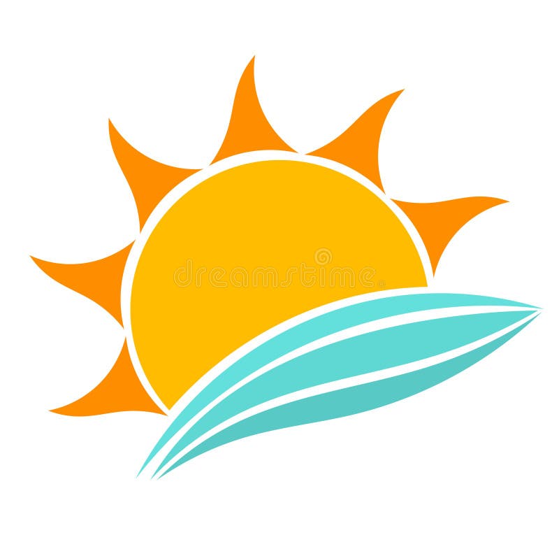 Sea waves and sun royalty free illustration