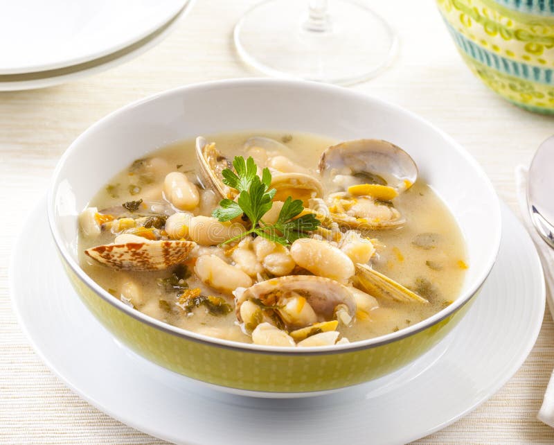 Seafood Chowder Served at a Restaurant Stock Image Image of healthy
