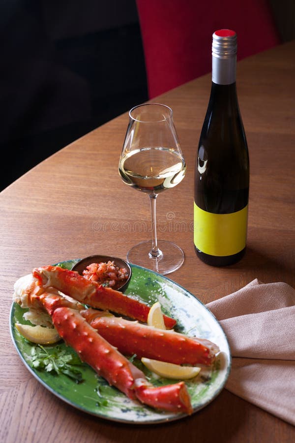 Seafood Dinner with White Wine Stock Image Image of seafood, healthy