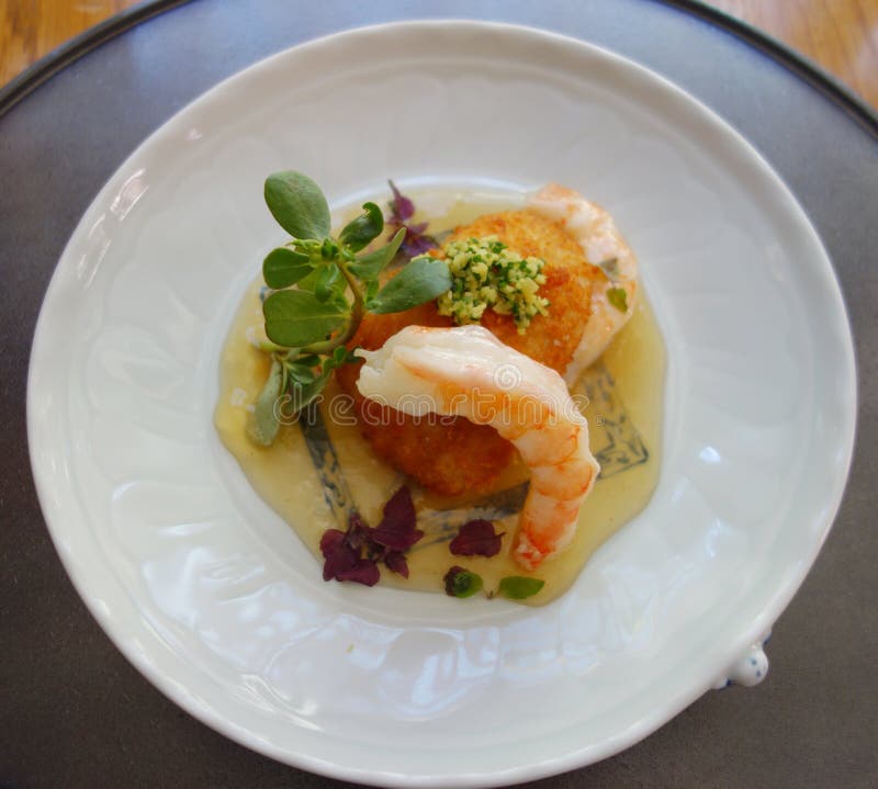 Gourmet Seafood Dish stock photo. Image of meal, space 12753670