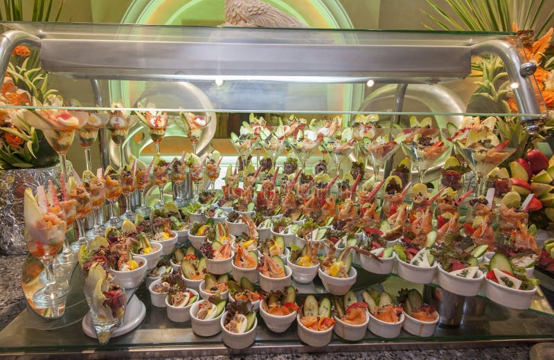 Seafood display at a hotel buffet