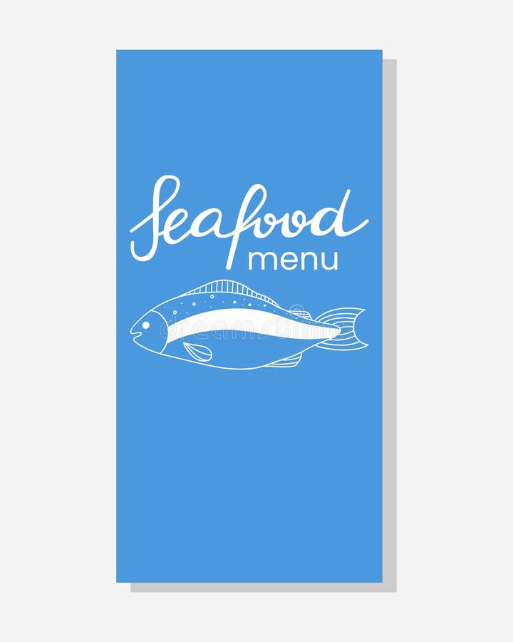 Seafood Doodle Menu. Cafe, Restaurant Menus Cover, Flyer or Poster with ...